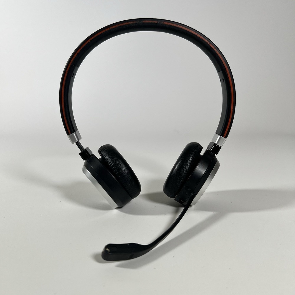 Jabra Evolve 65 UC Stereo Bluetooth On the Ear Headset- Black Tested Working